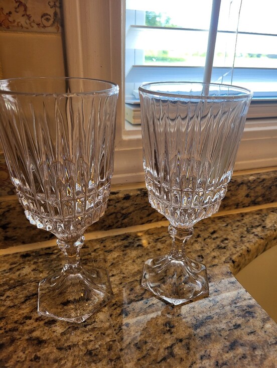 Fostoria Other - Fostoria Heritage Clear Goblet Wine Glasses - Set of 2 7.25 x 3.25 Inches